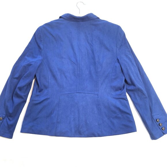 Vintage Conrad C Proportion Petite Sz 12 (LG) Suede Blazer Jacket Buttoned Lined - Picture 10 of 16